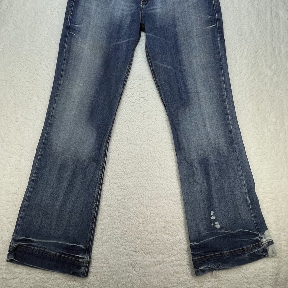 Mudd Jeans Delicious Curves Womens Sz 13 Blue Flare Leg Mid Rise Rhinestones - Picture 3 of 12